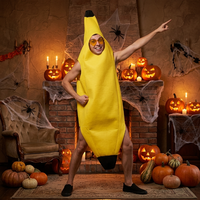 Banana Fruit Costume Unisex Funny Cosplay Outfit for Kids Adults Halloween Carnival Party Stage Performance Dress Up