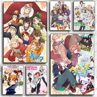 Anime Hetalia Poster Self-adhesive Art Waterproof Paper Sticker Coffee House Bar Room Wall Decor