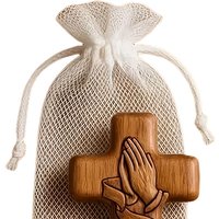 Resin 3D Pocket Prayer Cross with Holy Water Droplet Design & Prayer Card - Portable Christian Religious Gift,for Christ Symbol