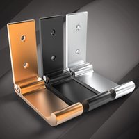 Folding Coat Hooks Black Foldable Hooks Aluminum Alloy Wall Hooks Headphones Holder Wall Mounted with Screws Set