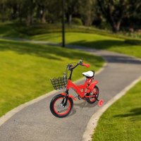 Children’s Bike 12" Red Bike, Compact Lightweight 15.98lbs, Strong Steel Frame with Plastic Coating, Safe and Durable Kids Commuter Bicycle
