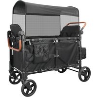 Custom Pattern Baby Stroller 4 Seat Stroller Kids Baby Travel Camping Folding Wagon Stroller With Canopy