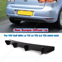 For VW Golf 6 MK6 1.4 TSI 1.6 TDI 2.0 TDI Rear Bumper Diffuser Lip Body Kit Splitters Spoiler Protector Accessories 2009-2013