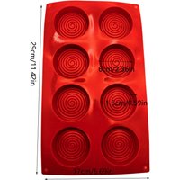Spiral Round Silicone Mousse Cake Mold 8 Hole Concentric Circle DIY Candy Biscuit Dessert Chocolate Cake Decoration Baking Mold