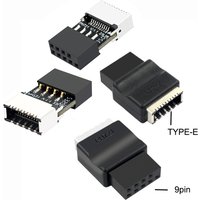 USB 2.0 9-Pin to USB 3.1 Type-E 20Pin Front Panel Header Key-A Socket Converter Motherboard Extension Adapter for Desktop PC