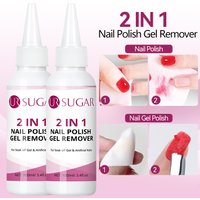 UR SUGAR 100ml 2 IN 1 Nail Polish Gel Remover Liquid 1/2PCS Quick Clean Gentle Formula for Gel Polish Remover Manicure Nail Care