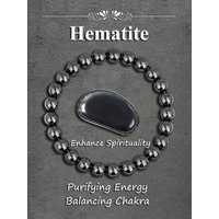 Hematite Beaded Bracelet Men Natural Stone For Strength Protection & Energy Balance Stress Relief Healing Jewelry Gift For Women