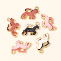 10pcs Enamel Western Cowboys Horse Charms Cute Cowgirls Farm Horse Charms Pendants for Necklace DIY Earrings Jewelry Making