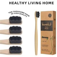 4Pcs 20000 Extra Soft Bristle Toothbrushes for Adults,Eco-Friendly, Natural Wooden Organic Micro Nano Bamboo for Sensitive Gums