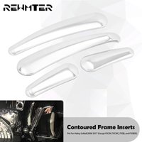 Motorcycle Chrome 3D Curved Swingarm Frame Insert Cover 4PCS For Harley Softail Heritage Deluxe Fat Boy Slim FLSTF FLSTN 08-2017