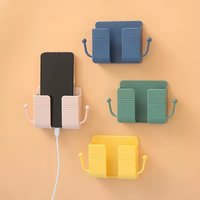 Plastic phone holder! Wall mounted plug bracket, no drilling organizer, mobile phone charging bracket with side hook