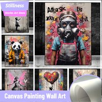 Pop Street Graffiti Wall Art Banksy Boy Girl with Balloon on Canvas Posters and Prints Painting for Living Room Home Decor Gifts