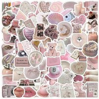 10/30/50/100pcs Cute Pink Girls Cartoon Stickers Aesthetic Decals DIY Laptop Phone Stationery Kawaii Decoration Sticker Kid Toy