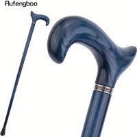 Blue Wooden Single Joint Fashion Stick Decorative Cospaly Party Cane Mace Crutch Wand Crosier Performance Stage Cane 95cm