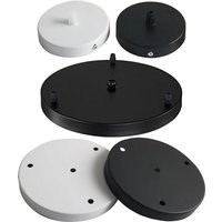 Metal DIY 10/12/15/20cm 25cm Black White Ceiling Plate Wall Sconce Mount LED Base Vintage Pendant Lamp Disc Base Ceiling Canopy