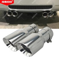 Véritable embout d'échappement universel SUMSOO 1 pièce en acier inoxydable 304 de qualité supérieure, finition chromée, coupe droite à angle