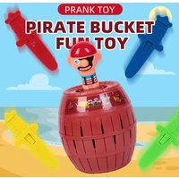 New Funny Pirate Barrel Toys Lucky Game Jumping Pirates Bucket Sword Stab Pop Up Tricky Toy Party Game Props