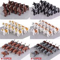 Mittelalterliche Militärsets Kavallerie-Figuren Kriegspferde Bausteine Teile Ritter-Zubehör Spielzeug für Kinder Geschenke