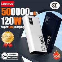 Lenovo 50000mAh 120w Fast Charging External Battery High Capacity Power Bank Portable Digital Display Charger For Xiaomi