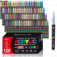 120 Colors 2026 New Acrylic Paint Markers Soft Brush Tip Paint Pens and Paint Markers Acrylic Paint Pens DIY Crafts Professional