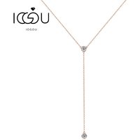 IOGOU D Color Moissanite Diamond Necklace For Women Tassel Pendant 925 Silver Rose Gold/ Yellow Gold Plated Sexy Girl Jewelry