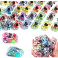 12-100Pcs Mini Pull Back Race Cars Transparent Shell Diecast Vehicles Classroom Prizes Pinata Fillers Party Favors Bag Gifts