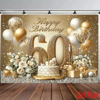 One 2D graphic design featuring a festive, cheerful and energetic background banner for a 60th birthday celebration.