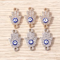 Tusember 10pcs Boho Crystal Turkish Evil Eye Charm Pendants for Jewelry Making DIY Earrings Necklace Bracelet Accessories Crafts
