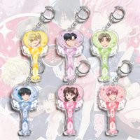 Tamon's B-Side Tamon Fukuhara Utage Kinoshita Rintarō Kai Magic Wand Heart Design Cartoon Pendant Acrylic Keychain Perfect Gift