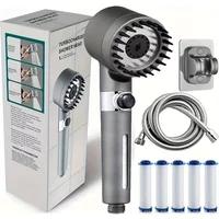 2025 new ion drop shower head with handheld filter shower, turbocharger with multiple spray modes, built-in filter on/off switch