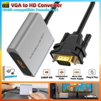 VGA to HDMI-compatible (19Pin) Converter Adapter+Audio 1080P@60Hz HD for Laptop PC HDTV BOX Monitor Male to Female VGA2HDMI