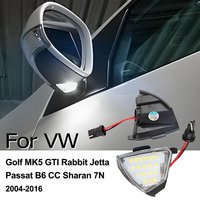 2pcs For Volkswagen VW Golf MK5 Rabbit GTI Jetta Passat B6 CC Sharan 7N 2004-2016 White LED Under Side Mirror Light Puddle Lamp