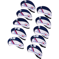 〔E〕10Pcs/set Golf Club Iron Head Cover Protector Neoprene Golf Protective Headcover 〔Winter5〕