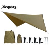 Rhombus Waterproof Tarp Tent Shade Outdoor Camping Hammock Rain Fly UV Garden Awning Canopy Sunshade Ultralight 350x280cm