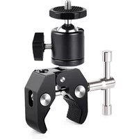Super Clamp with 360° Mini Ball Head Quick Release Clamp Bracket Tripod Mount 1/4 Screw Clip for DSLR Camera Gopro Pocket3