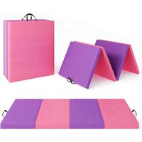 Tumbling Mats Portable Gymnastics Mat Folding Tumbling Mat Thick Yoga Mat Exercise Mat with Carrying Handles for Home Exercise