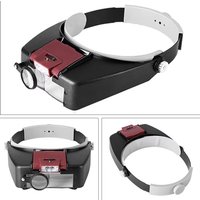 Adjustable 10X Magnifying Headband Glasses with LED Light Bifocal Lightweight for Jewelry Repair Soldering Watch Craft Close