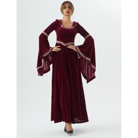 Sweat à capuche gothique rétro médiéval, jupe longue de sorcière, robe de soirée de luxe pour femmes, Costume de Vampire d'halloween pour adultes