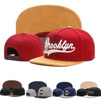 Neue BROOKLYN Kunstwildleder Hip-Hop Rote Elastische Kappe für Männer und Frauen Erwachsene Outdoor Freizeit Sonnenschutz Baseballkappe