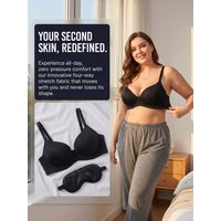 Multi size CDE cup black plus size women's bra casual and comfortable easy to wear underwear skin friendly and soft back B2321