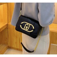 Light Luxury PU Leather Handbag with Flip Gold Chain Design, Trendy Shoulder Bag, Exquisite and Fashionable Shoulder Bag
