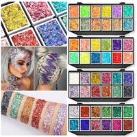 Christmas Sequins Decorative Body Cream Luminous Holographic Multicolor UV Chunky Glitter Gel Paste Palette
