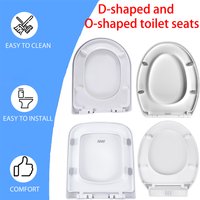 BRIEFNESS D-Shape Soft Close Toilet Seat, Antimicrobial Easy Clean PVC Material, Quick Release Hinges for Easy Cleaning, Univers