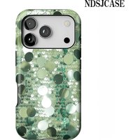 Sage Glitz Phone Case for iPhone 17 16 15 14 13 12 11 X XS XR XSMAX 7 8 Air Pro Max Plus Luxury Double-layer Back Cover