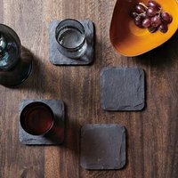 1Pcs Square Circle Heat-Insulating Carved Coasters Slate Dining Mat Reusable Stone Home Accessories Tableware Placemat Dish Mat