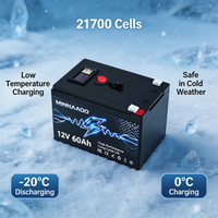 Akumulator litowo-żelazowo-fosforanowy (LiFePO4) 12V 60Ah, akumulator litowy wielokrotnego ładowania 21700 z wbudowanym systemem ochrony BMS, przeznaczony do skuterów elektrycznych, echoskopów i