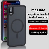 Magnetic Luxury Matte Translucent Armor Shockproof Case For iPhone X XS XR XSMAX For Magsafe Wireless Charge Cover