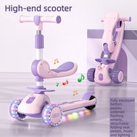 New Children's Scooter for Ages 1-3-6-10 Can Sit on A Three in One Scooter for Girls, Boys, and Babies. Scooter Ride