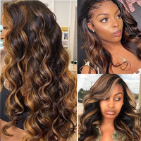 FB 30 Colored Human Hair 13x6 HD Lace Glueless Front Wig Brazilian Body Wave Hair 13x4 Transparent Lace Frontal Wig 30 40 Inches Pre Plucked Wig