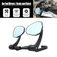 Motorcycle Black 7/8" Handlebar Bar End Mirrors / Brake and Clutch Protector Kit - For Z650 Z900 Z900RS Z 900 900rs 2017-2024